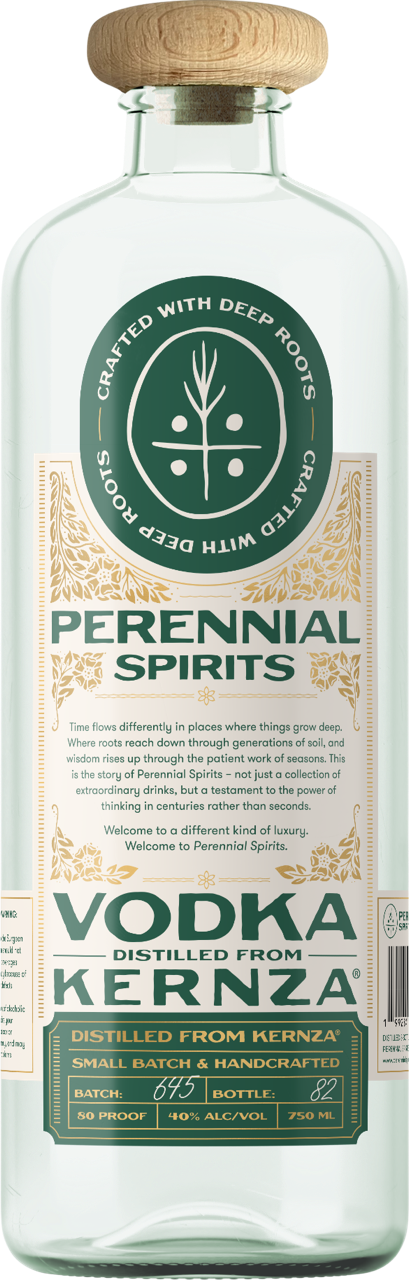 Perennial Spirits Vodka distilled from 100% Kernza®